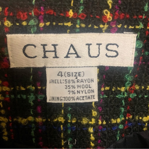 Chaus Size 4 beautiful and warm Chaus Button Up Blazer Jacket tweed colorful - Picture 8 of 8